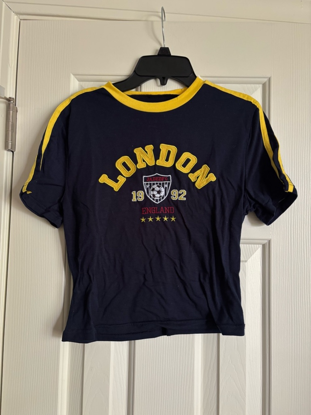 Navy London Graphic Tee with Yellow Trim